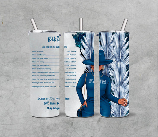 Bible Emergency Number 20 oz sublimation- blue