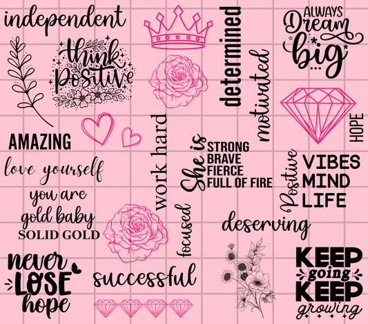 Affirmation (2) 20 oz tumbler sublimation print