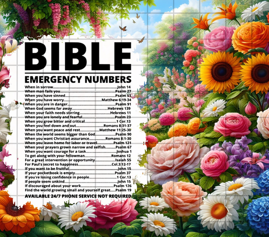 Bible Emergency number -20 oz tumbler sublimation