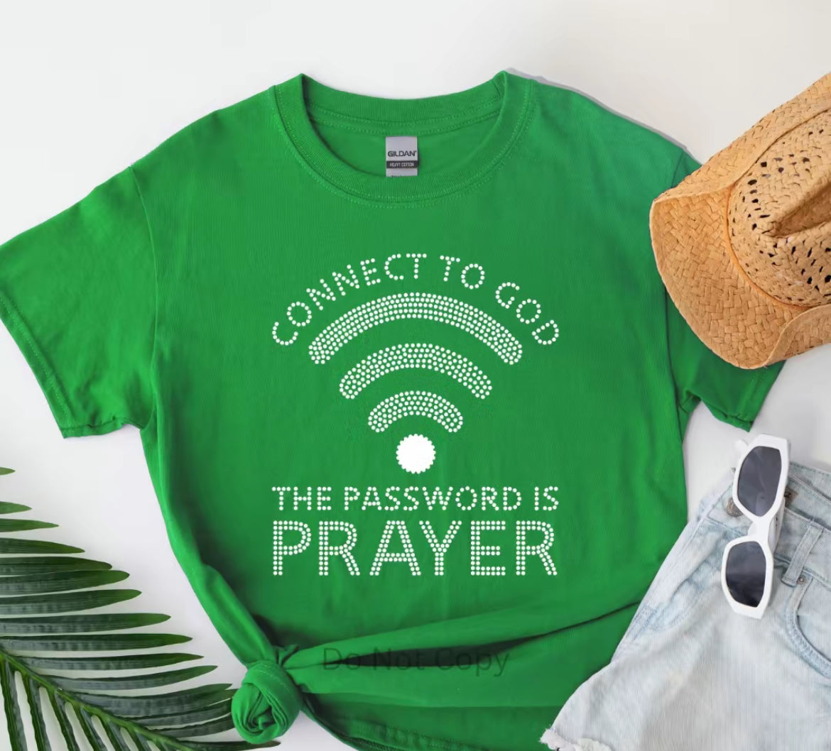 Connect to God Rhinestone T-shirt